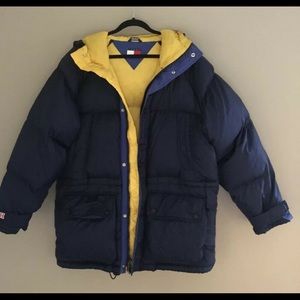 Tommy Hilfiger Mens M Puffer Down Jacket 90s Hood